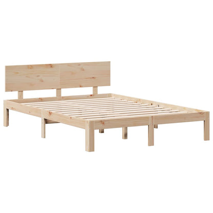 Bookcase Bed without Mattress 140x200cm Solid Wood Pine
