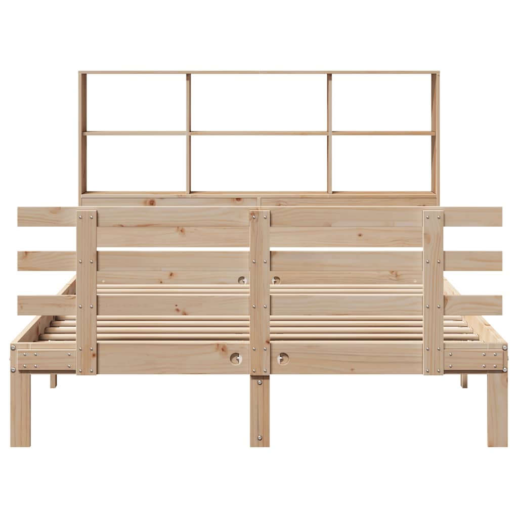 Bookcase Bed without Mattress 160x200cm Solid Wood Pine