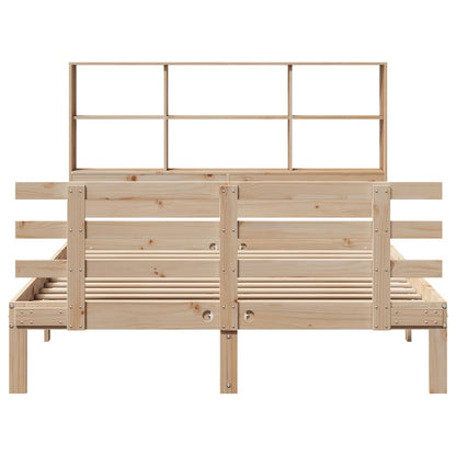 Bookcase Bed without Mattress 160x200cm Solid Wood Pine