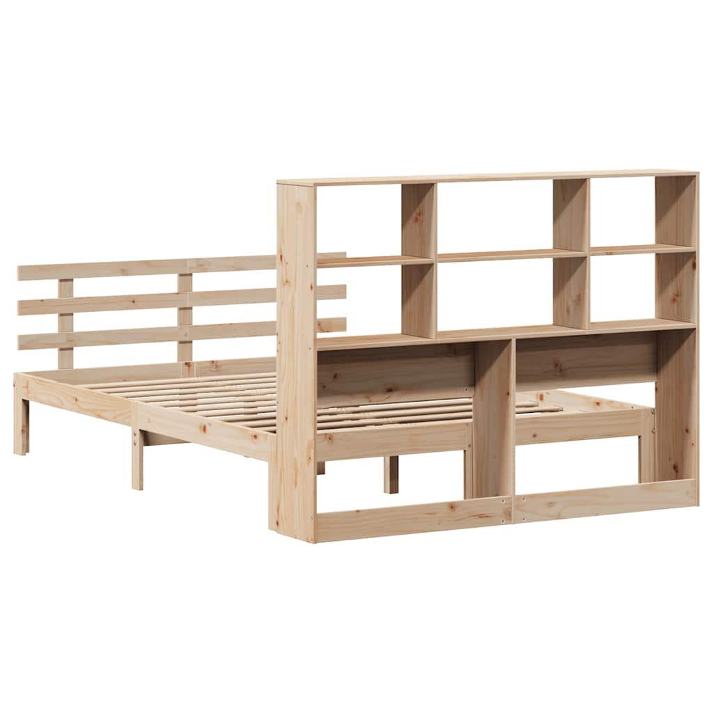 Bookcase Bed without Mattress 160x200cm Solid Wood Pine