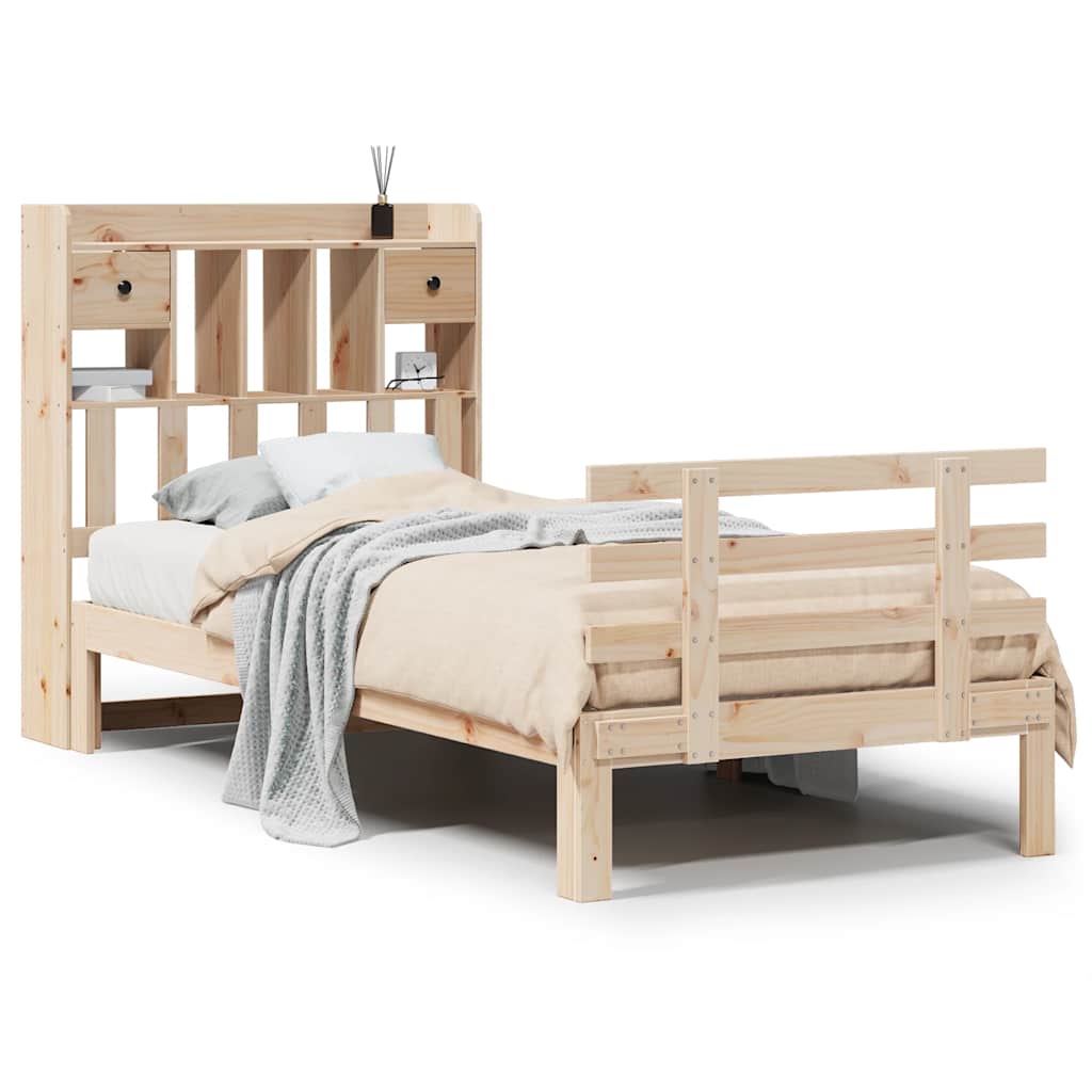 Bookcase Bed without Mattress 75x190 cm Small Single Solid Wood Pine