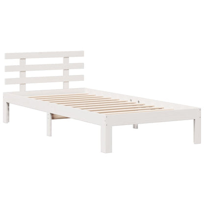 Bookcase Bed without Mattress White 90x190 cm Single Solid Wood Pine