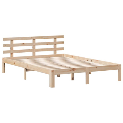 Bookcase Bed without Mattress 140x190 cm Solid Wood Pine