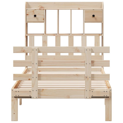Bookcase Bed without Mattress 90x200cm Solid Wood Pine