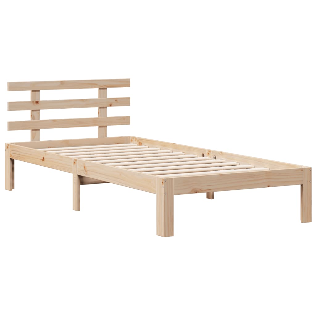 Bookcase Bed without Mattress 90x200cm Solid Wood Pine