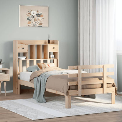 Bookcase Bed without Mattress 100x200cm Solid Wood Pine