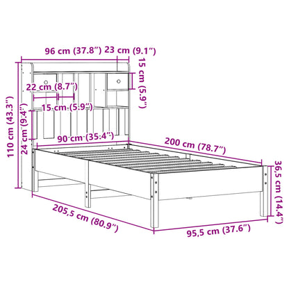 Bookcase Bed | White | Solid Pine wood | Single | Bookcase Bed