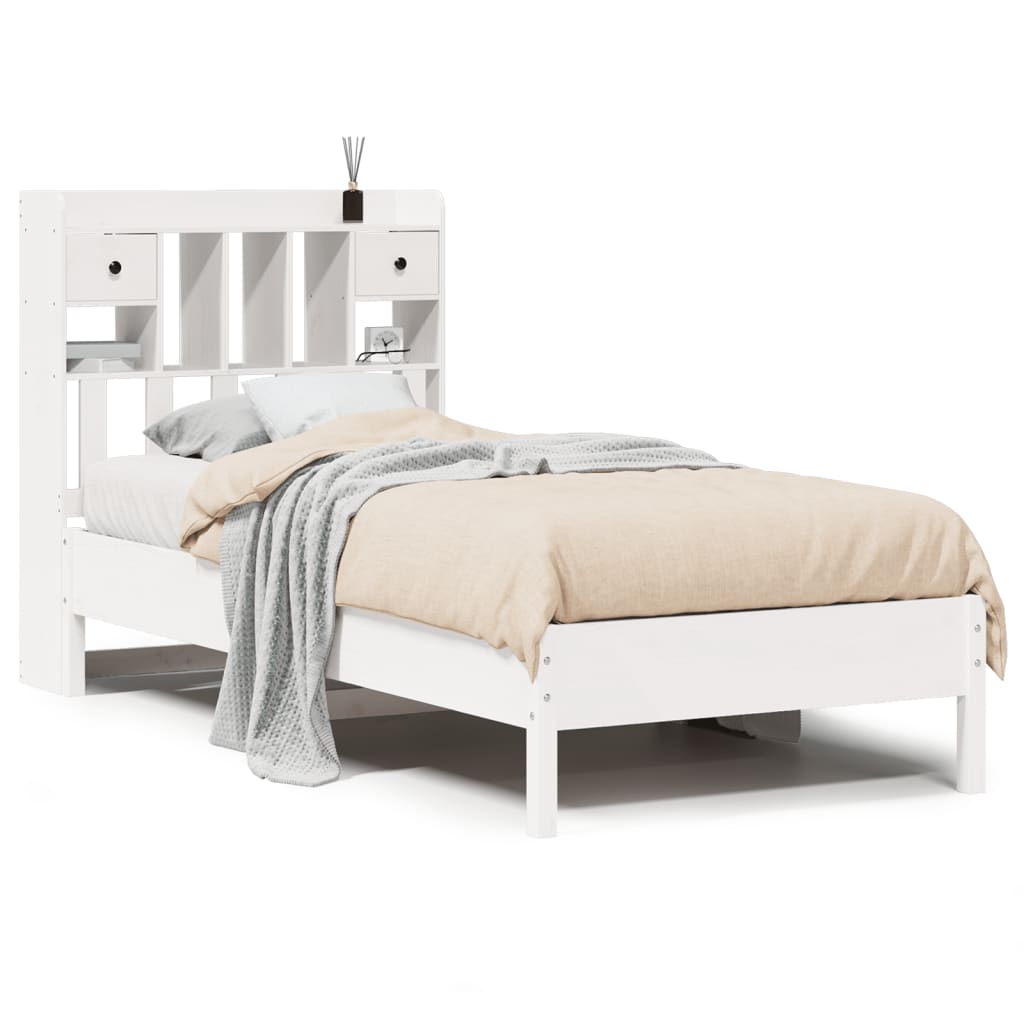 Bookcase Bed | White | Solid pinewood | Single | Bookcase Bed