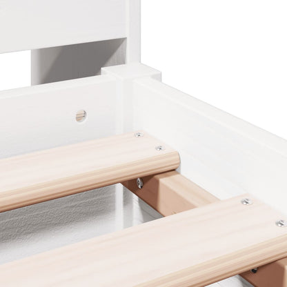 Bookcase Bed without Mattress White 160x200cm Solid Wood Pine