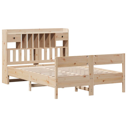 Bookcase Bed without Mattress 140x200cm Solid Wood Pine