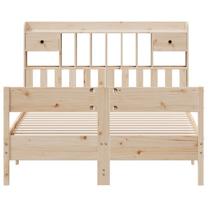 Bookcase Bed without Mattress 140x200cm Solid Wood Pine