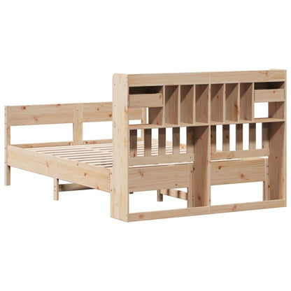 Bookcase Bed without Mattress 140x200cm Solid Wood Pine