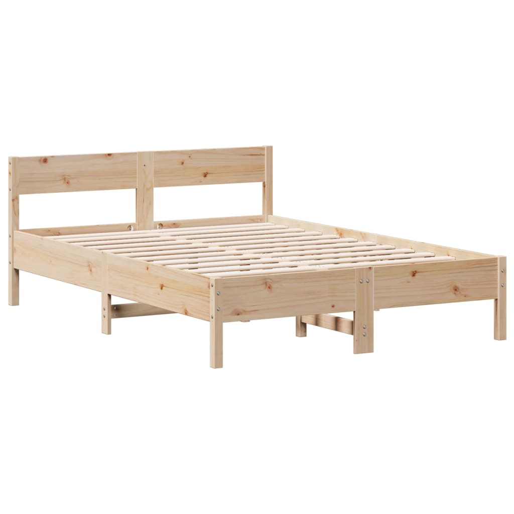 Bookcase Bed without Mattress 140x200cm Solid Wood Pine