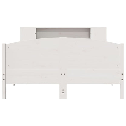 Bookcase Bed without Mattress White 140x200cm Solid Wood Pine