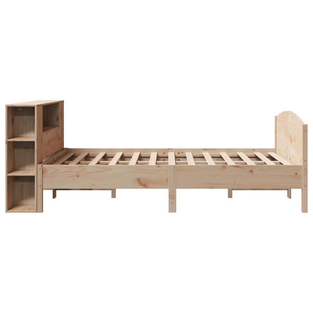 Bookcase Bed without Mattress 135x190cm Solid Wood Pine