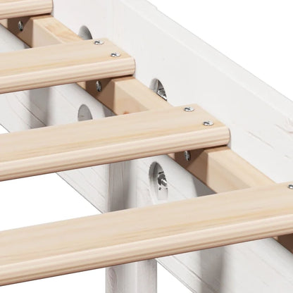 Bookcase Bed without Mattress White 135x190cm Solid Wood Pine