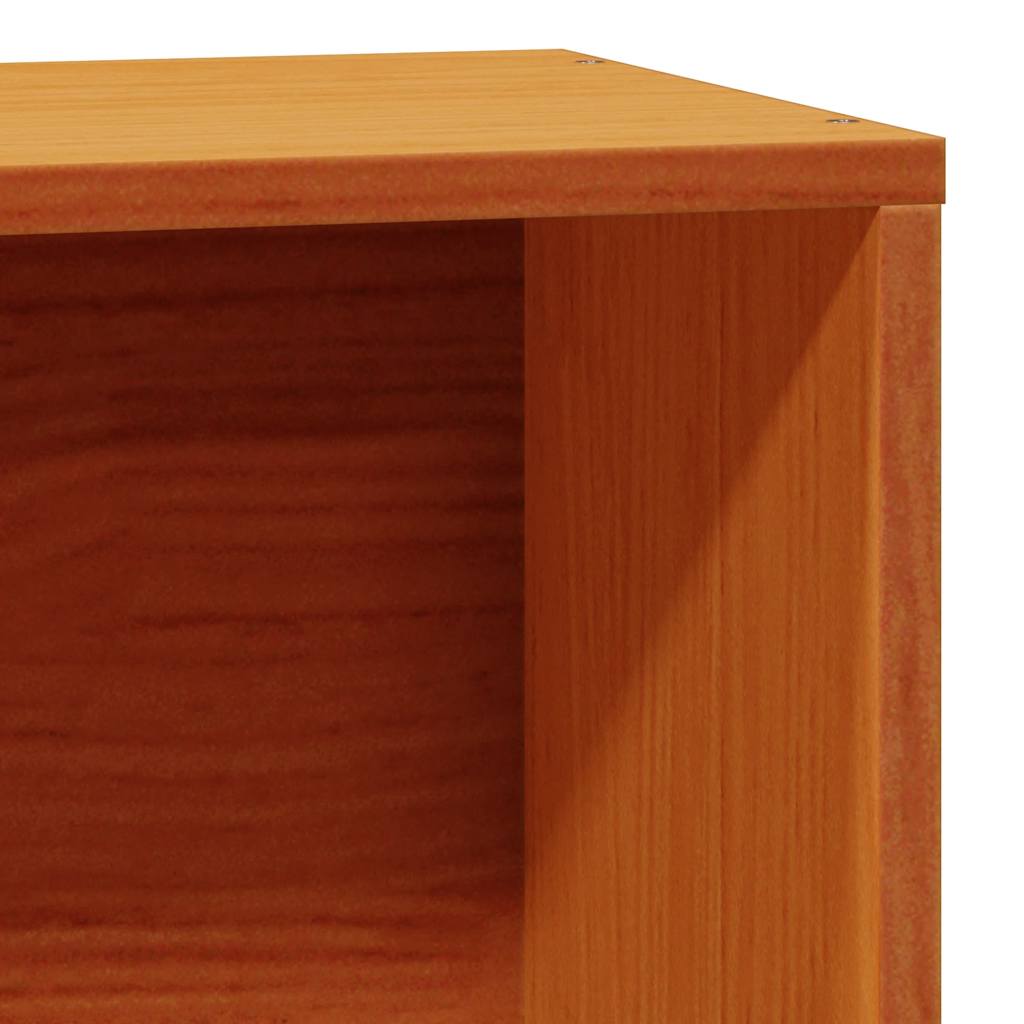Bookcase Bed without Mattress Wax Brown 100x200cm Solid Wood Pine