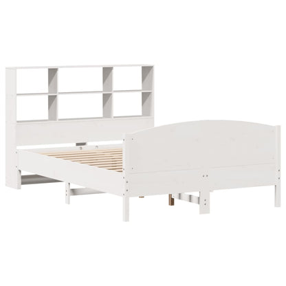 Bookcase Bed without Mattress White 160x200cm Solid Wood Pine