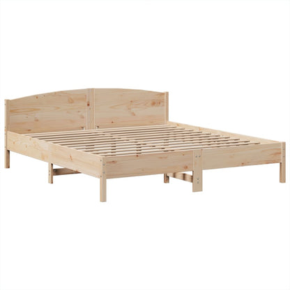 Bookcase Bed without Mattress 180x200 cm Super King Solid Wood Pine