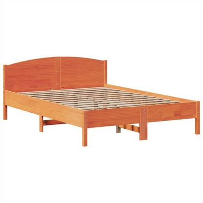Bookcase Bed without Mattress Wax Brown 140x200cm Solid Wood Pine