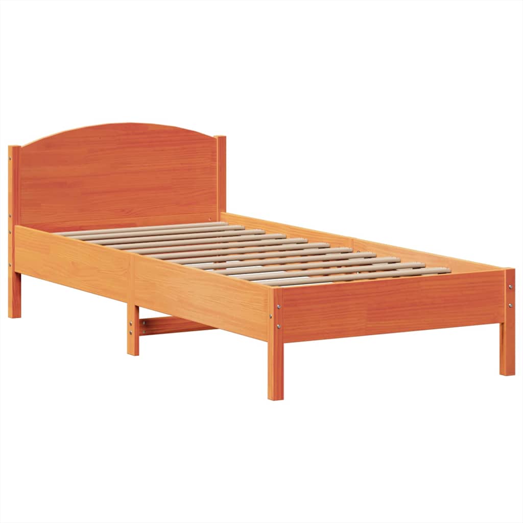 Bookcase Bed without Mattress Wax Brown 75x190 cm Small Single Solid Wood Pine