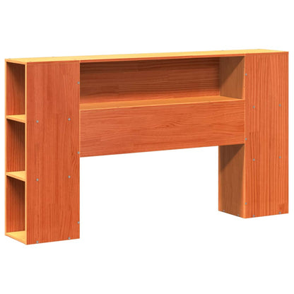Bookcase Bed without Mattress Wax Brown 140x190cm Solid Wood Pine