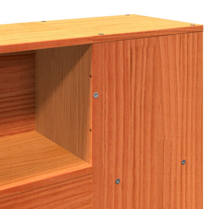 Bookcase Bed without Mattress Wax Brown 140x190cm Solid Wood Pine