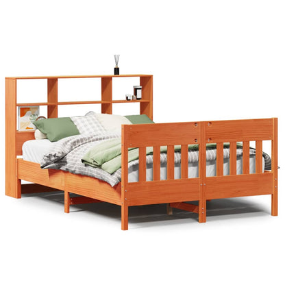 Bed Frame without Mattress Wax Brown 160x200 cm Solid Wood Pine