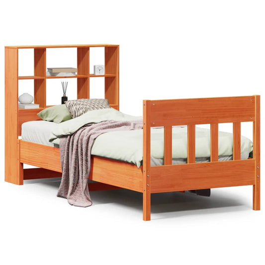 Bed Frame without Mattress Wax Brown 75x190 cm Small Single Solid Wood Pine