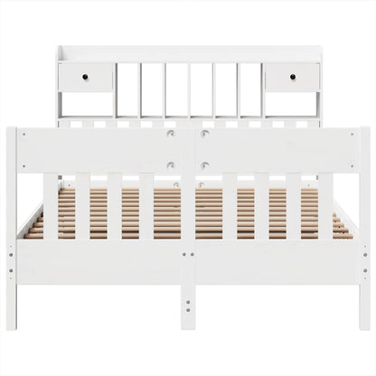 Bed Frame without Mattress White 140x200 cm Solid Wood Pine