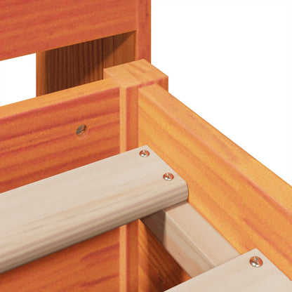 Bed Frame without Mattress Wax Brown 140x200 cm Solid Wood Pine