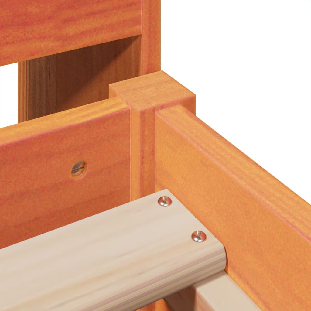 Bed Frame without Mattress Wax Brown 75x190 cm Small Single Solid Wood Pine