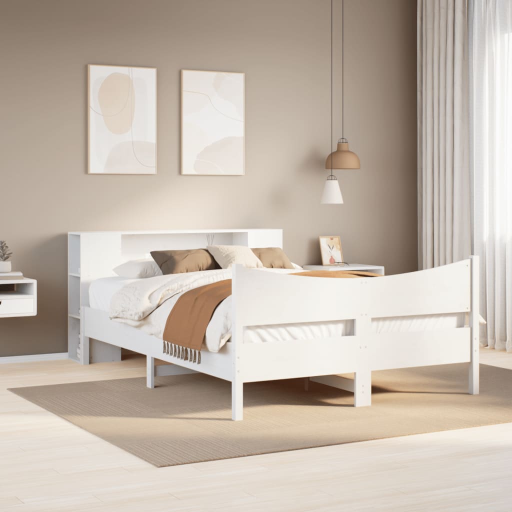 Bed Frame without Mattress White 160x200 cm Solid Wood Pine