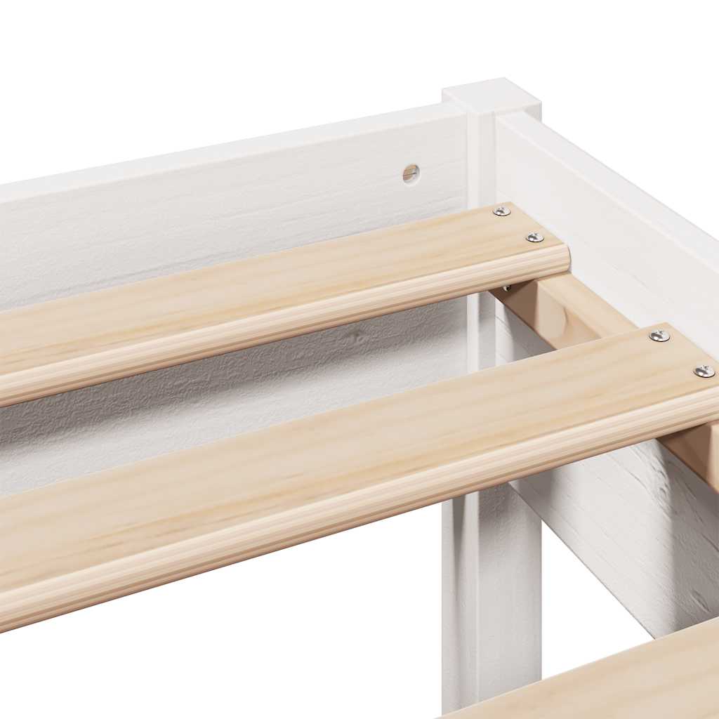 Bed Frame without Mattress White 150x200 cm King Size Solid Wood Pine