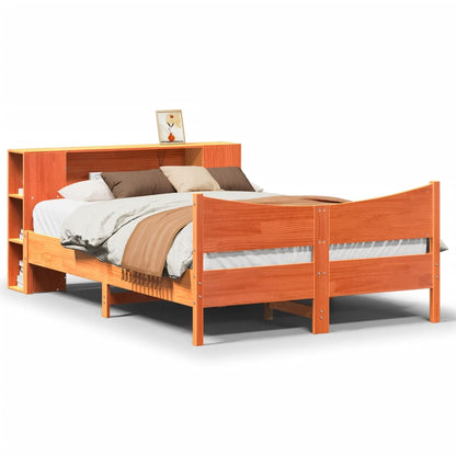 Bed Frame without Mattress Wax Brown 150x200 cm King Size Solid Wood Pine
