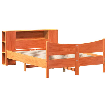 Bed Frame without Mattress Wax Brown 150x200 cm King Size Solid Wood Pine