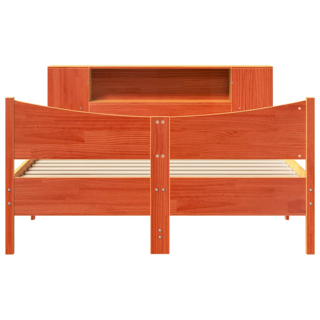 Bed Frame without Mattress Wax Brown 150x200 cm King Size Solid Wood Pine