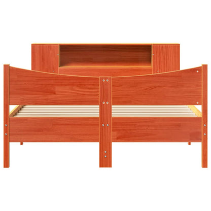 Bed Frame without Mattress Wax Brown 150x200 cm King Size Solid Wood Pine