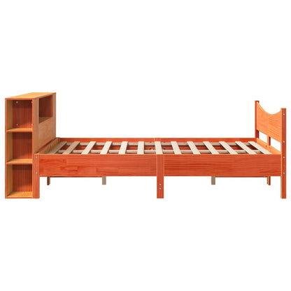 Bed Frame without Mattress Wax Brown 150x200 cm King Size Solid Wood Pine