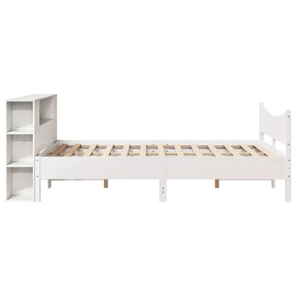 Bed Frame without Mattress White 135x190 cm Double Solid Wood Pine