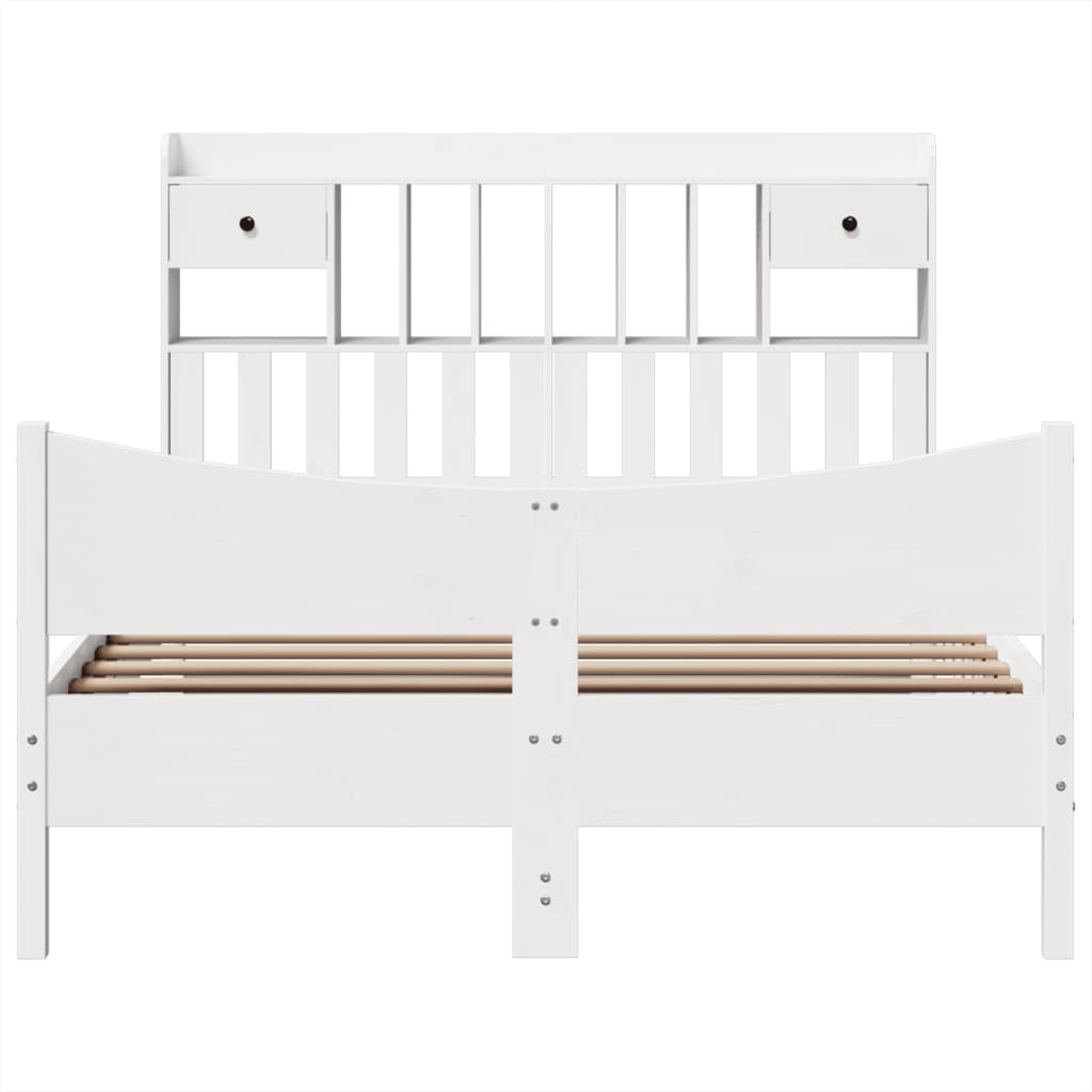 Bed Frame without Mattress White 160x200 cm Solid Wood Pine