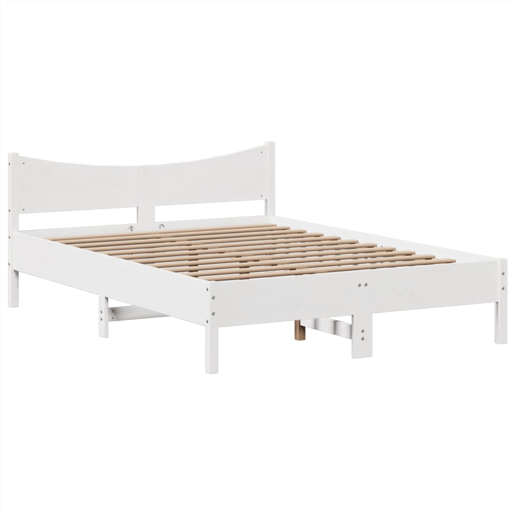 Bed Frame without Mattress White 160x200 cm Solid Wood Pine