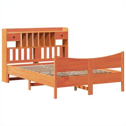 Bed Frame without Mattress Wax Brown 160x200 cm Solid Wood Pine