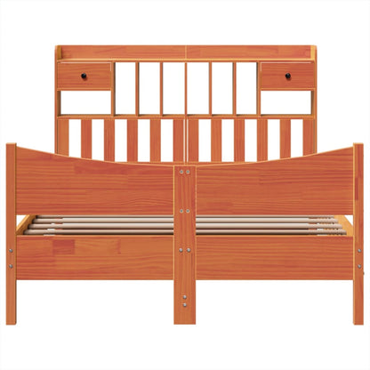 Bed Frame without Mattress Wax Brown 160x200 cm Solid Wood Pine