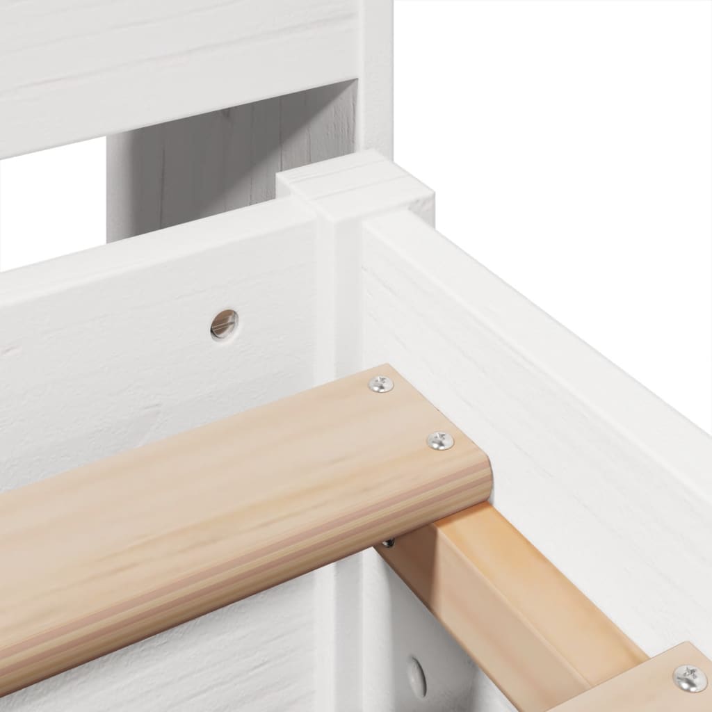Bed Frame without Mattress White 150x200 cm King Size Solid Wood Pine