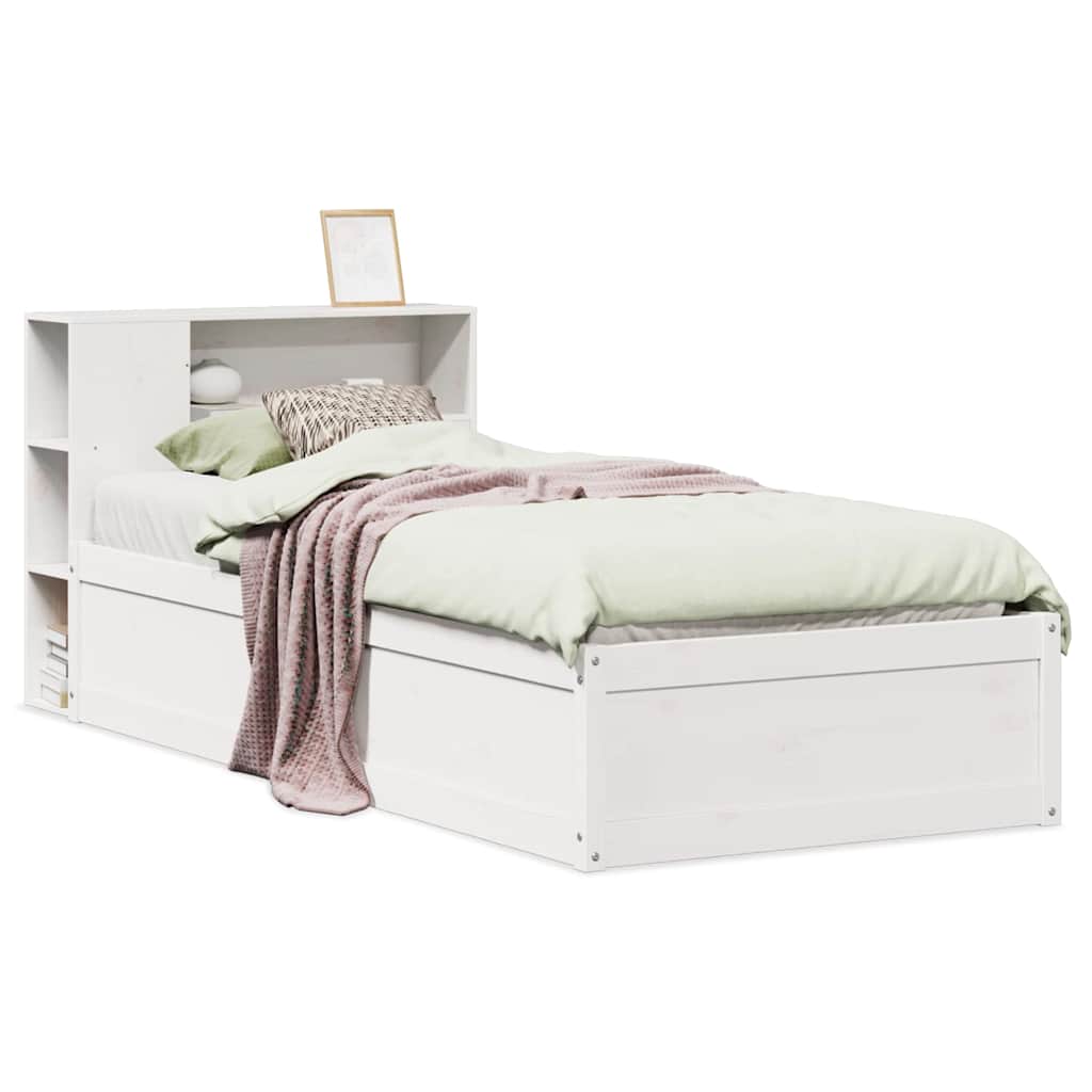 Bed Frame without Mattress White 75x190 cm Small Single Solid Wood Pine