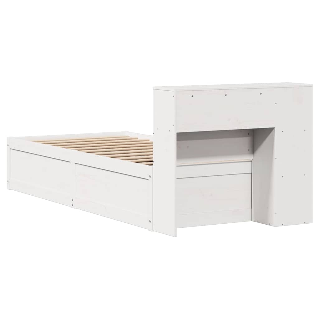 Bed Frame without Mattress White 75x190 cm Small Single Solid Wood Pine