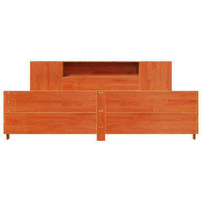 Bed Frame without Mattress Wax Brown 200x200 cm Solid Wood Pine