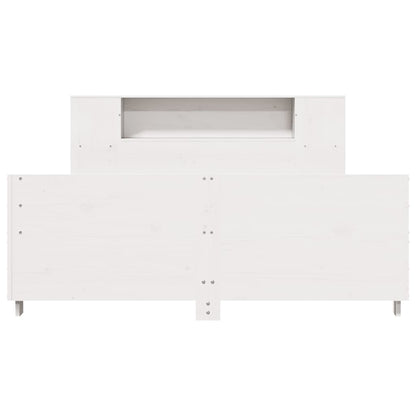 Bed Frame without Mattress White 150x200 cm King Size Solid Wood Pine