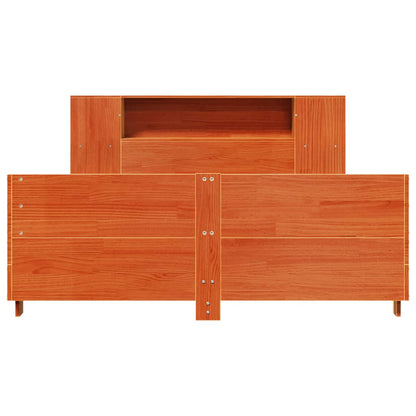 Bed Frame without Mattress Wax Brown 150x200 cm King Size Solid Wood Pine